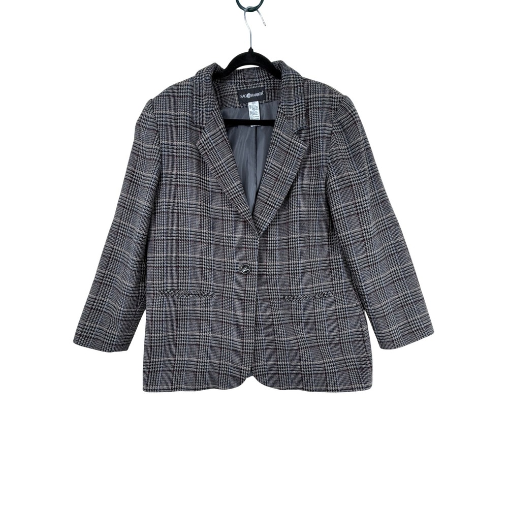 1990 VTG plaid blazer grandpacore DarkAcademia whimsigoth preppy